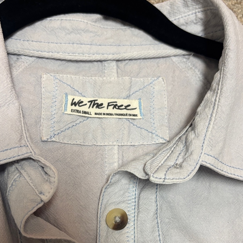 We The Free Pale Blue Collared Shirt - Picture 2 of 2